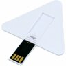 USB-флешка на 16 Гб в виде пластиковой карточки треугольной формы, белый