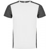 Спортивная футболка Roly Zolder мужская, белый/черный меланж, размер M (46-48)