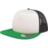Бейсболка SNAP 90S, 5 клиньев, пластиковая застежка, белый, зеленый