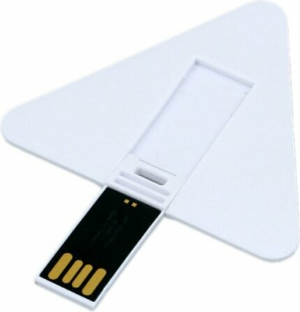 USB-флешка на 32 Гб в виде пластиковой карточки треугольной формы, белый
