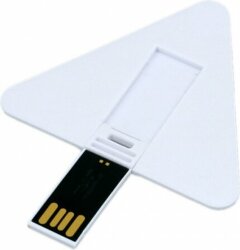 USB-флешка на 32 Гб в виде пластиковой карточки треугольной формы, белый