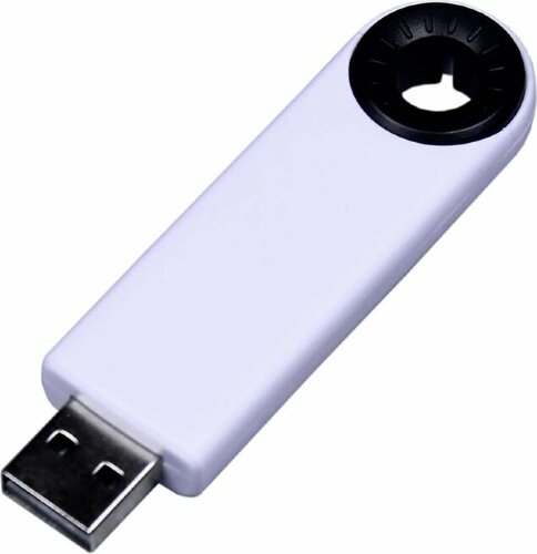 USB-флешка промо на 32 Гб прямоугольной формы, выдвижной механизм, черный