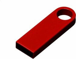 USB 2.0-флешка на 128 Гб с мини чипом и круглым отверстием, красный
