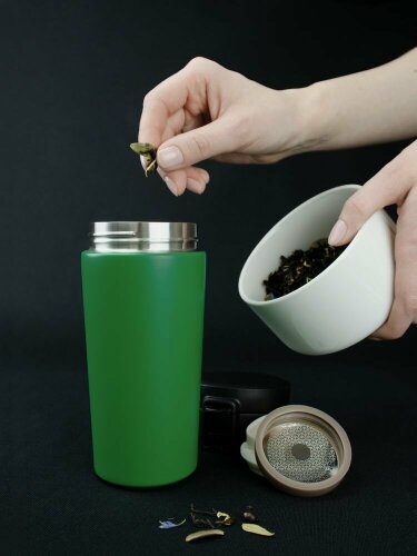 Термостакан с ситечком Molti No Leak Infuser, зеленый