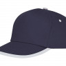 Пятипанельная кепка Nestor с окантовкой, темно-синий/белый