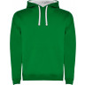 Толстовка с капюшоном Roly Urban мужская, зеленый/белый, размер XL (56)