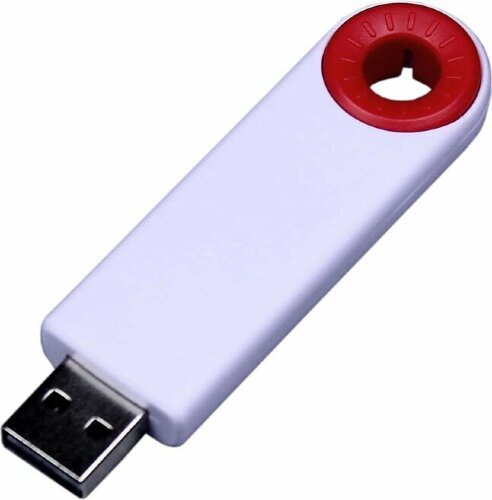 USB-флешка промо на 32 Гб прямоугольной формы, выдвижной механизм, красный