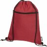 Рюкзак со шнурком Ross из переработанного ПЭТ, heather dark red