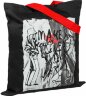 Холщовая сумка CoolColor Make Love, черная с красными ручками