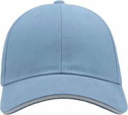 Бейсболка LIBERTY SANDWICH, 6 клиньев, сэндвич, металлическая застежка, голубой, белый