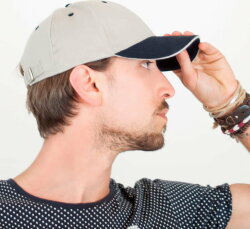 Бейсболка LIBERTY SANDWICH, 6 клиньев, сэндвич, металлическая застежка, голубой, белый