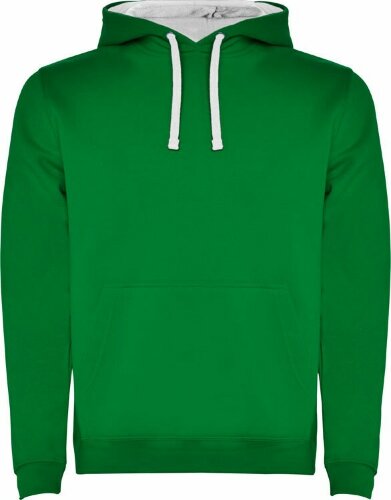 Толстовка с капюшоном Roly Urban мужская, зеленый/белый, размер 3XL