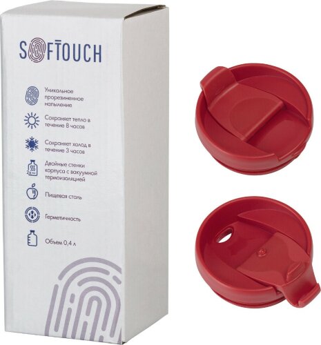 Термостакан SOFTOUCH Монтана 400 мл, красный