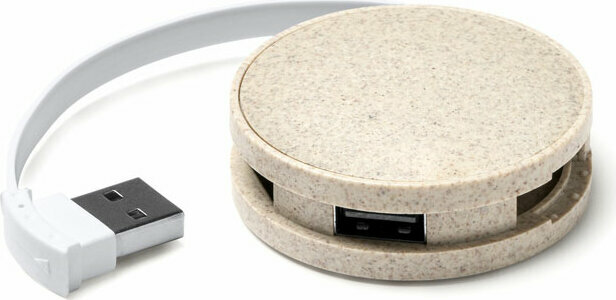 USB-хаб GOSPEK из пшеничного волокна, бежевый