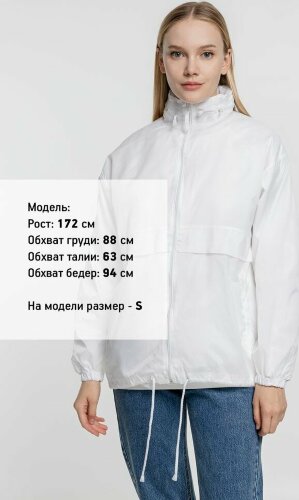 Ветровка из нейлона Sol's Surf 210, белая, размер L