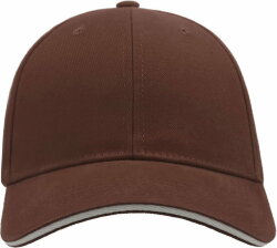 Бейсболка LIBERTY SANDWICH, 6 клиньев, сэндвич, металлическая застежка, коричневый, бежевый, универсальный