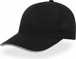 Бейсболка START FIVE SANDWICH, 5 клиньев, застежка на липучке, черный, белый, универсальный