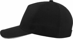 Бейсболка START FIVE SANDWICH, 5 клиньев, застежка на липучке, черный, белый, универсальный