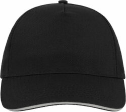 Бейсболка START FIVE SANDWICH, 5 клиньев, застежка на липучке, черный, белый, универсальный