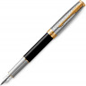  Перьевая ручка Parker Sonnet Premium Refresh BLACK GT, перо 18K, перо: F, цвет чернил black, в подарочной упаковке