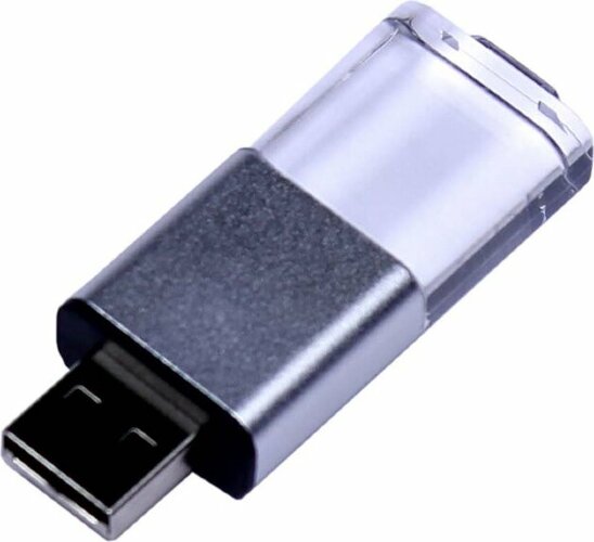 USB-флешка промо на 64 ГБ прямоугольной формы, выдвижной механизм, черный