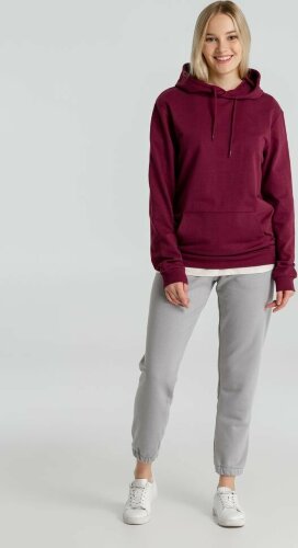 Толстовка с капюшоном унисекс Hoodie, бордовая, L