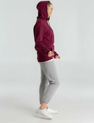Толстовка с капюшоном унисекс Hoodie, бордовая, L