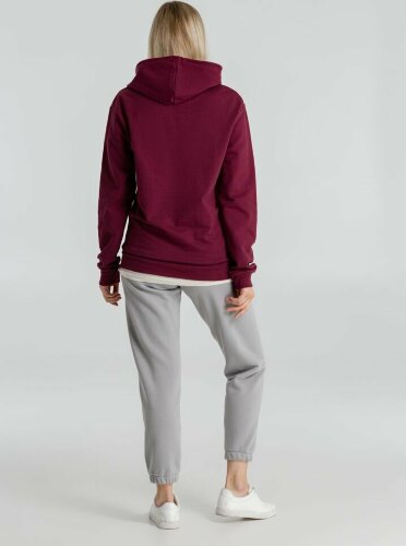 Толстовка с капюшоном унисекс Hoodie, бордовая, L