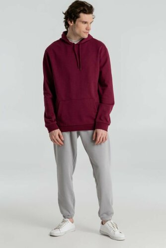 Толстовка с капюшоном унисекс Hoodie, бордовая, L