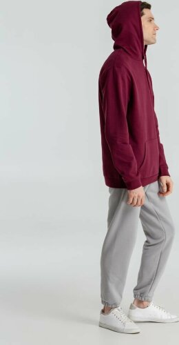 Толстовка с капюшоном унисекс Hoodie, бордовая, L