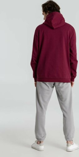 Толстовка с капюшоном унисекс Hoodie, бордовая, L