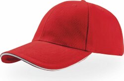 Бейсболка LIBERTY SANDWICH, 6 клиньев, сэндвич, металлическая застежка, красный, белый