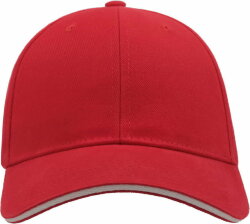 Бейсболка LIBERTY SANDWICH, 6 клиньев, сэндвич, металлическая застежка, красный, белый