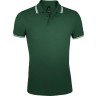Рубашка поло мужская Sol's Pasadena Men 200 с контрастной отделкой, зеленая с белым, размер S