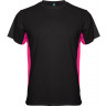  Спортивная футболка Roly Tokyo мужская, черный/яркая фуксия, размер M (48)