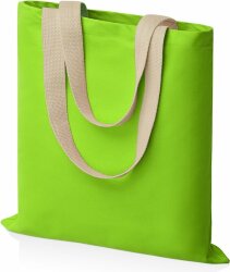 Сумка для шопинга Steady из хлопка с парусиновыми ручками 260 г/м2, зеленое яблоко