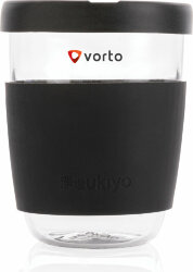 Стакан из боросиликатного стекла Ukiyo с силиконовой крышкой и держателем