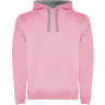 Толстовка с капюшоном Roly Urban мужская, светло-розовый/серый меланж, размер XL (56)