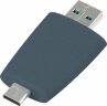 Флешка Pebble Type-C, USB 3.0, серо-синяя, 16 Гб