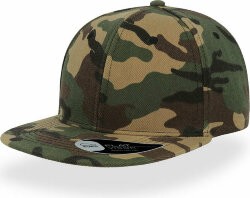 Бейсболка SNAP BACK 400, 6 клиньев, пластиковая застежка, зеленый камуфляж, универсальный