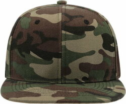 Бейсболка SNAP BACK 400, 6 клиньев, пластиковая застежка, зеленый камуфляж, универсальный