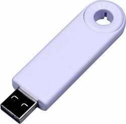USB-флешка промо на 64 Гб прямоугольной формы, выдвижной механизм, белый