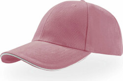 Бейсболка LIBERTY SANDWICH, 6 клиньев, сэндвич, металлическая застежка, розовый, белый, универсальный