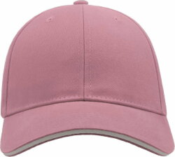 Бейсболка LIBERTY SANDWICH, 6 клиньев, сэндвич, металлическая застежка, розовый, белый, универсальный