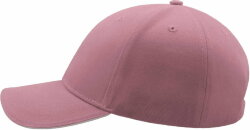 Бейсболка LIBERTY SANDWICH, 6 клиньев, сэндвич, металлическая застежка, розовый, белый, универсальный