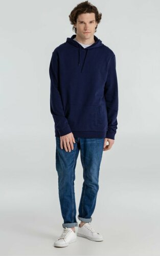 Толстовка с капюшоном унисекс Hoodie, темно-синяя, S