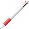 Ручка шариковая KUNOY с чернилами  4-х цветов, белый/красный