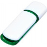  Флешка промо прямоугольной классической формы с цветными вставками, 16 Гб, белый/зеленый
