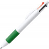 Ручка шариковая KUNOY с чернилами  4-х цветов, белый/папоротник