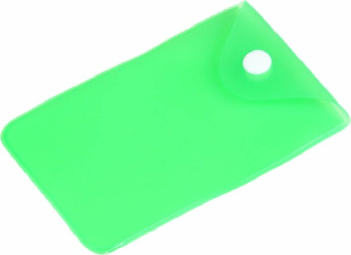 Прозрачный кармашек PVC, зеленый цвет